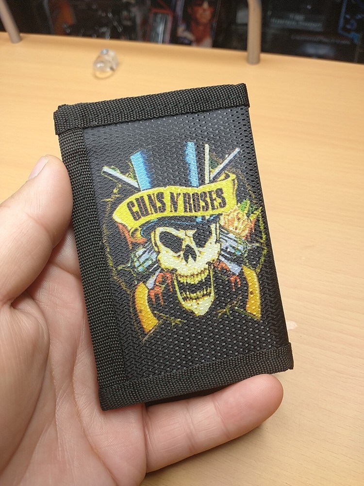 GUNS AND ROSES - Canvas Trifold Wallet