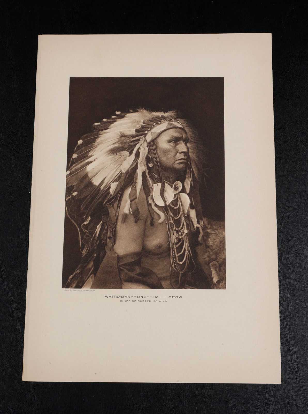 Lot of 4 Vintage Wanamaker Native American Photogravures: Custer Scouts, Crow