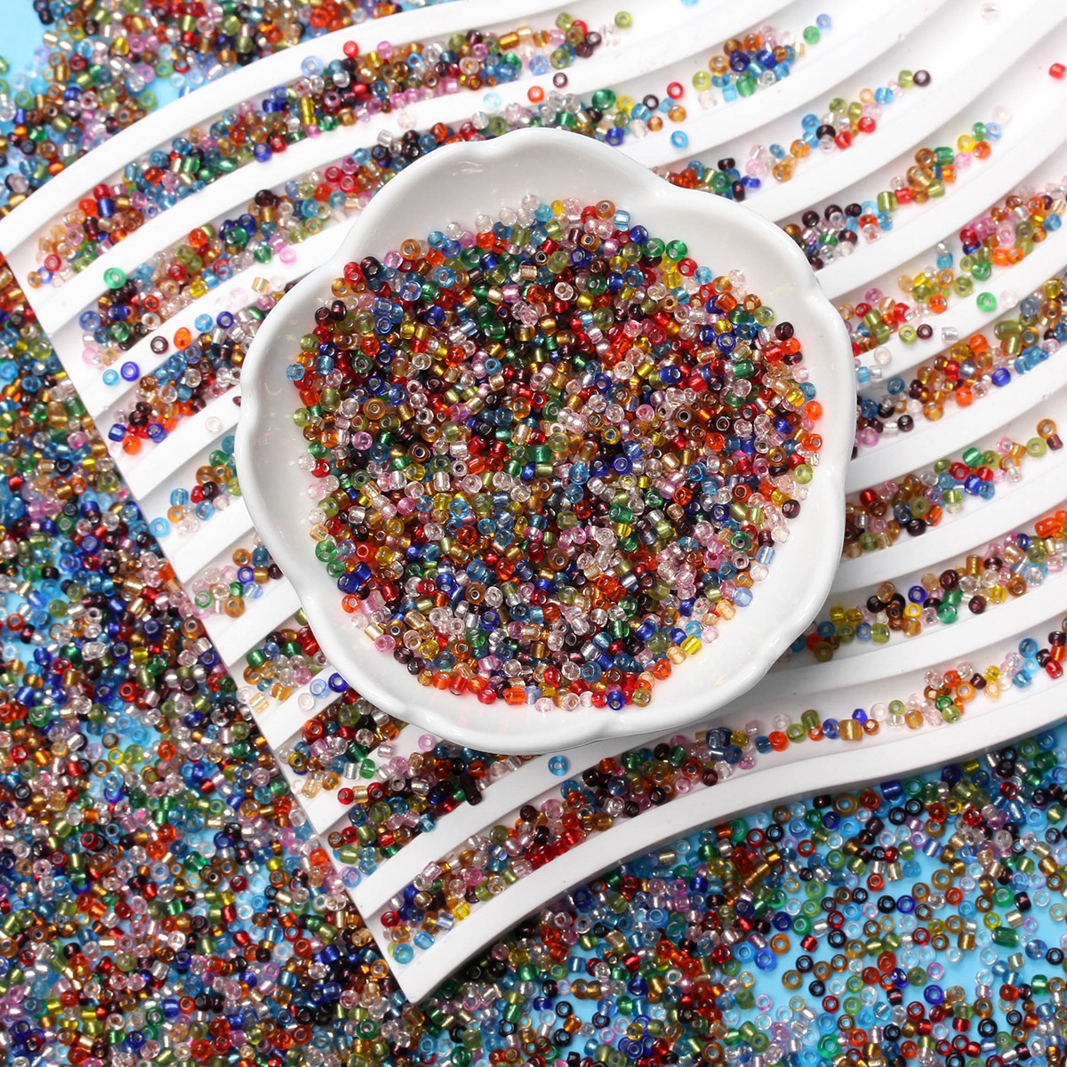 500/1000pcs 3/4mm Glass Beads for Jewelry Making - Colorful Craft Crystal Beads