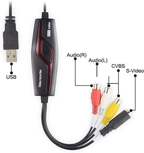 USB Video Capture Card for VCR Camcorder