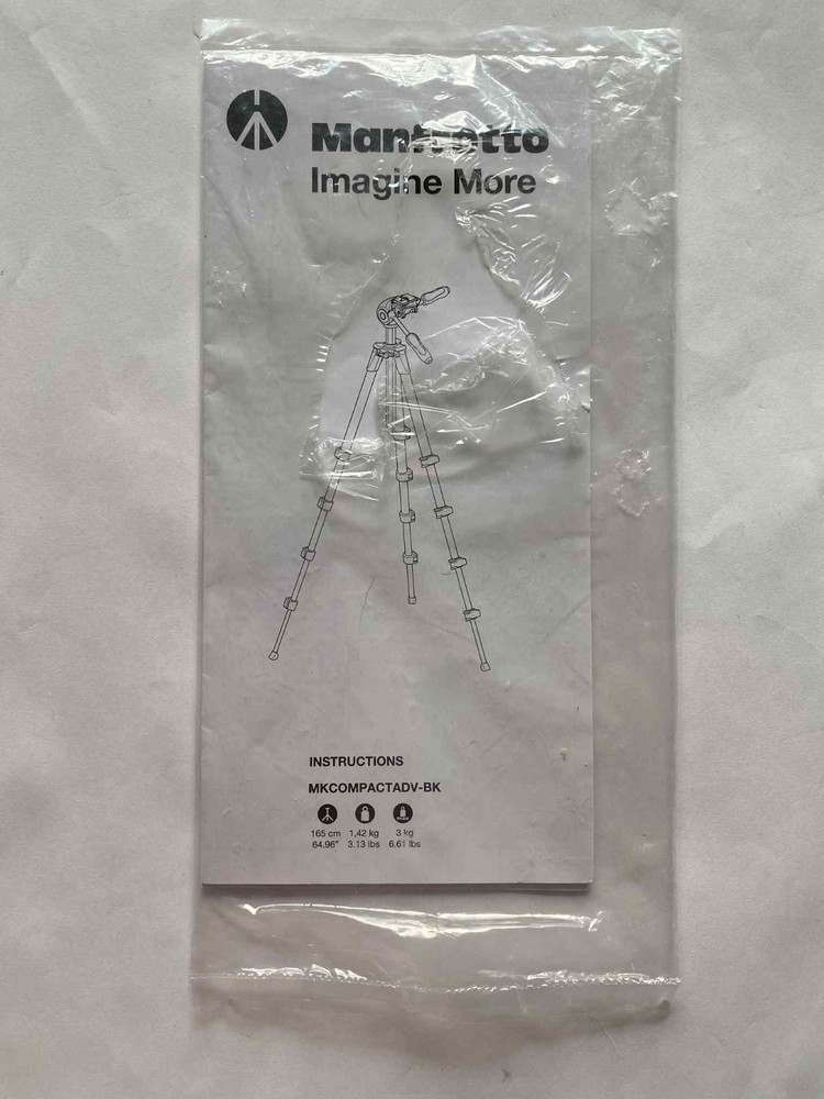 Manfrotto MKCOMPACTADV-BK MKCOMPACTADV-WH Tripod Instruction Manual User Guide