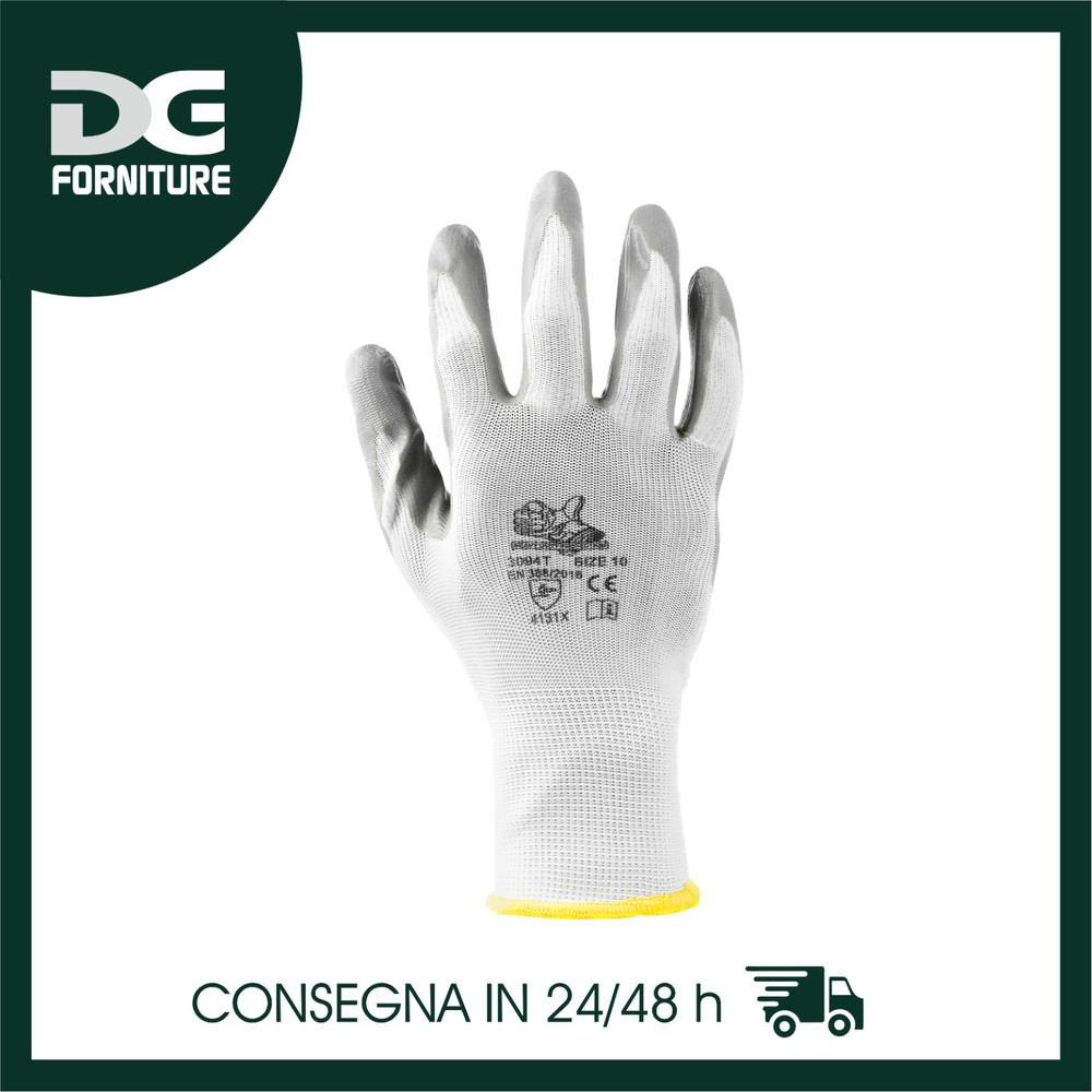 SOCIM 3094 DPI II NITRILE COATED POLYESTER WORK GLOVES