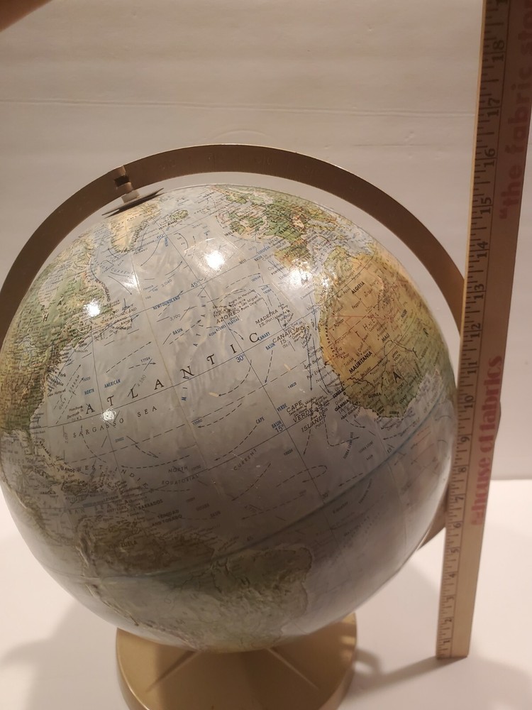 Vintage USSR Replogle 12” Diameter Globe w/ Rotating Axis