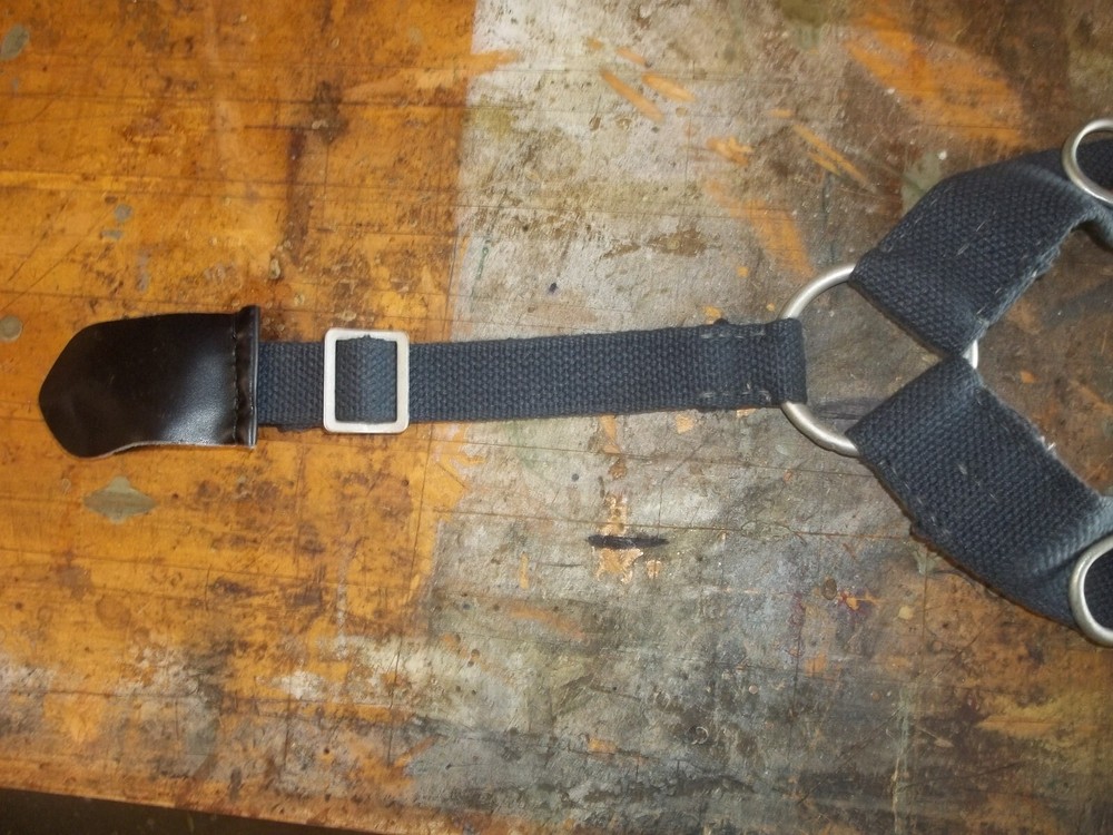 German Blue Webbing Y-Straps Marked Ppr Bln dated 1968