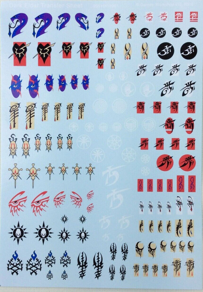 Warhammer 40k Dark Eldar transfer sheet - New