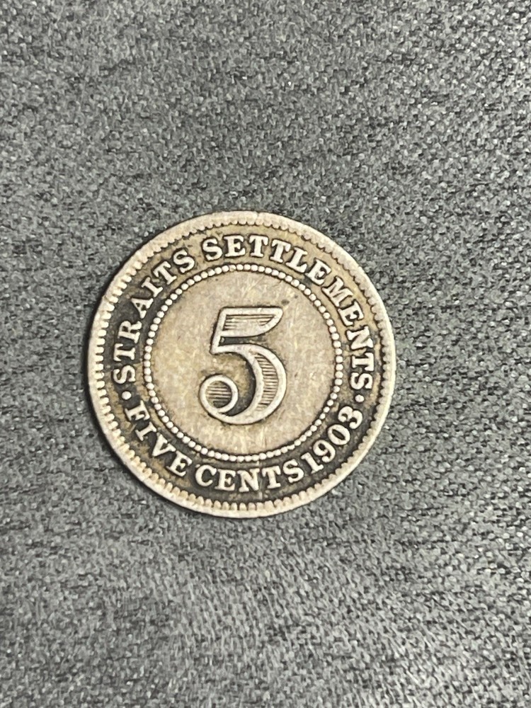 1903 STRAITS SETTLEMENTS FIVE CENTS 5C- SILVER (#315)