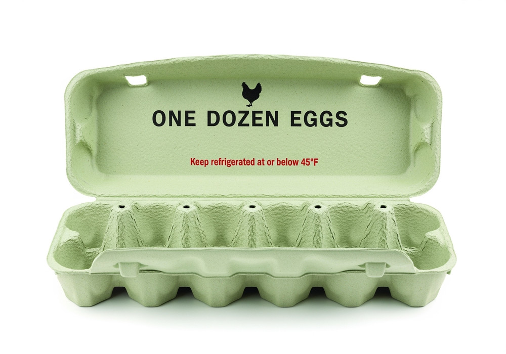 Little Giant Egg Cartons Solid Top 100% Recycled Paper Stackable, Single Carton