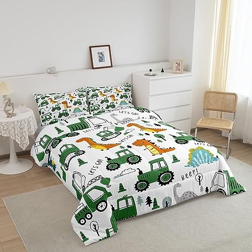 Kids Construction Comforter Set Size Dinosaur Construction Full Multi 36