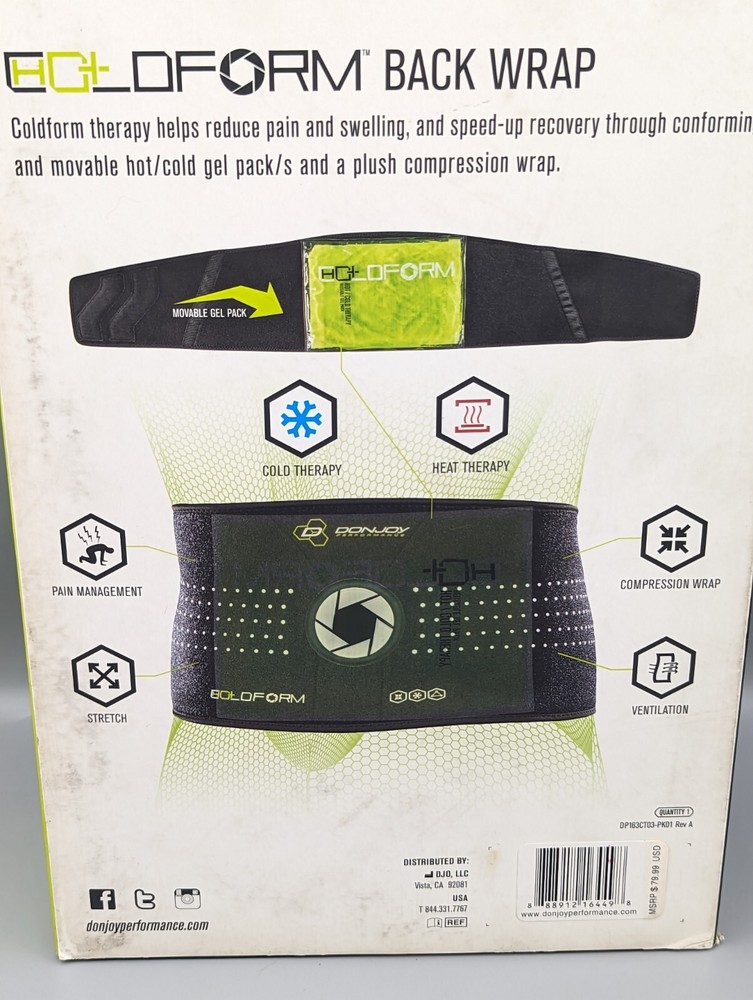 DonJoy Performance Hot/Cold Therapy Compressive Back Wrap Gel Pack S/M