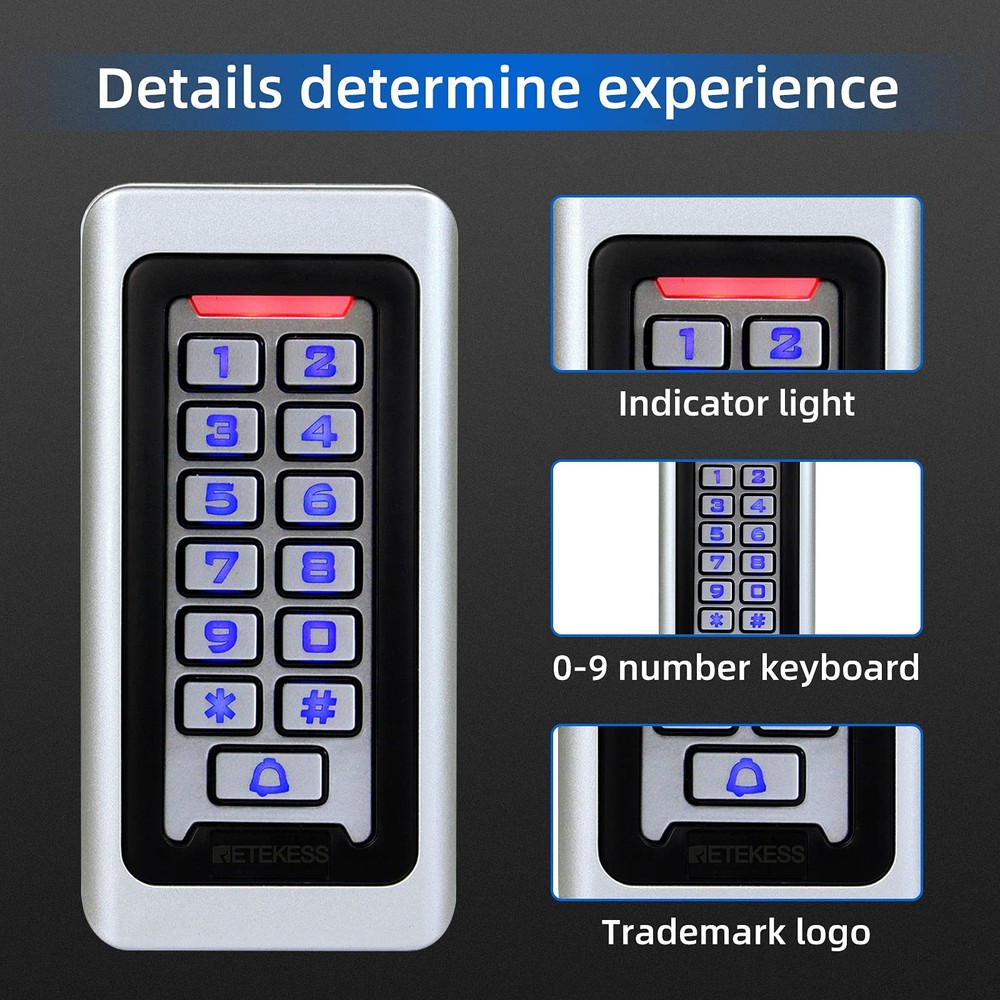 T-AC03 Security Access Control Keypad RFID Door Stand Alone 2000 Users Wiegand