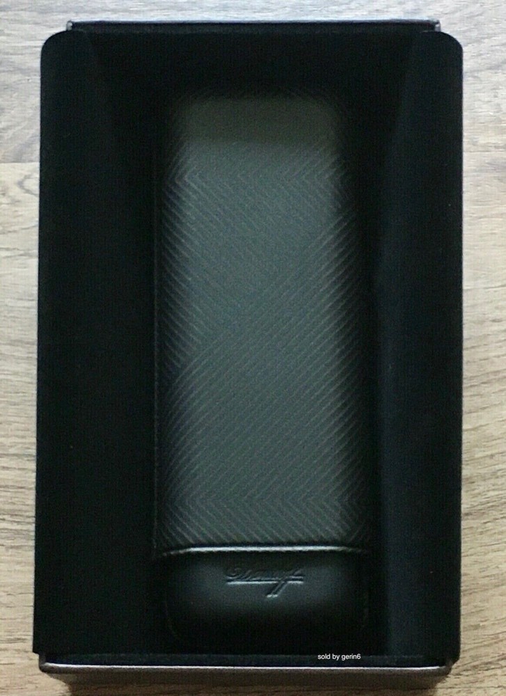 Davidoff Black Leather Leaf Pattern XL-2 Double Cigar Case / Pouch 105601