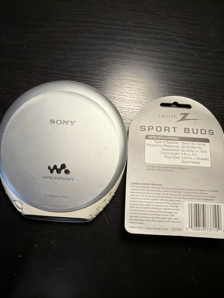 Sony CD Walkman - Personal CD Player - Silver (D- EJ360)