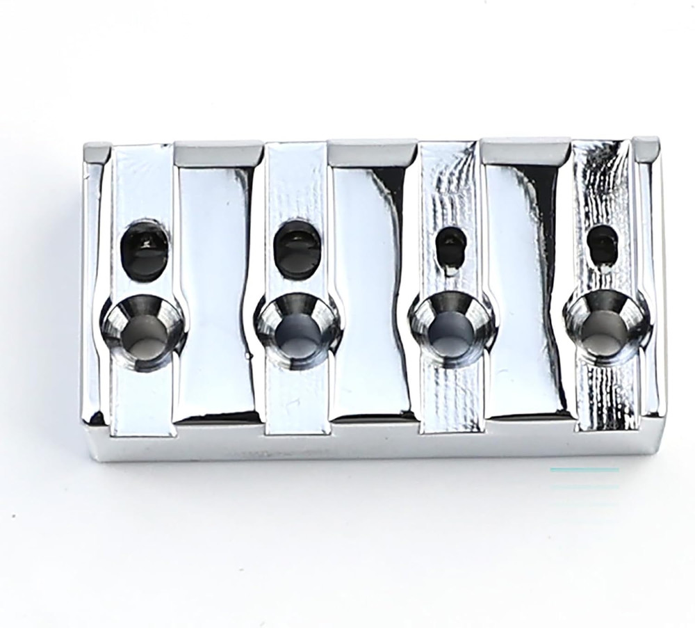 Chrome Brass 4 String Headless Bass Bridge String Lock Nut