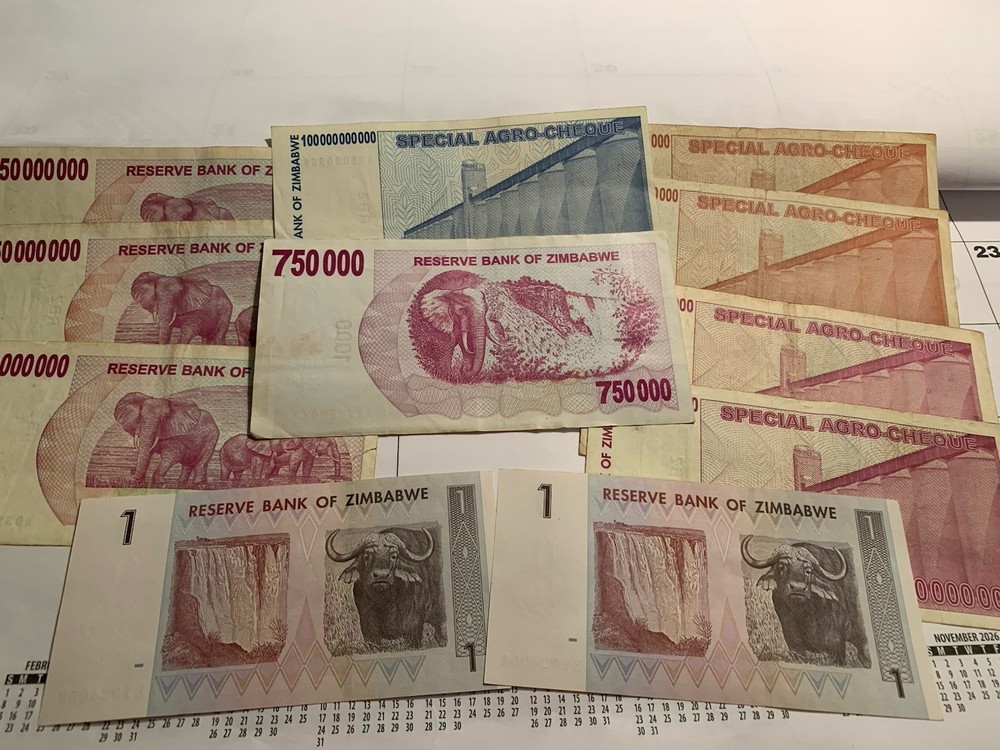 Zimbabwe Random Notes Money Currency Hyperinflation