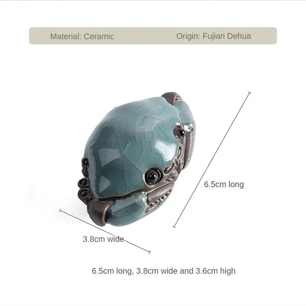 Ge Kiln Cracked Glaze Crab Tea Play Handmade Kongfu Tea Pet Decoration Tea Set