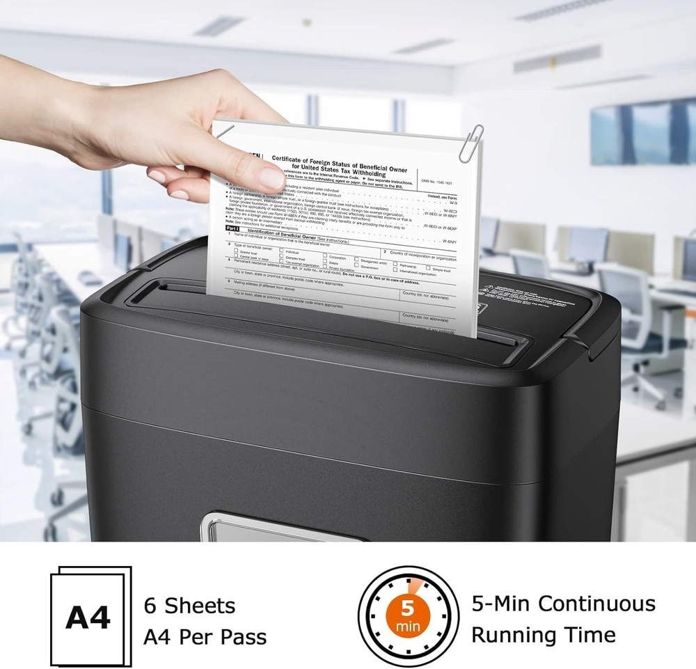 Micro Cut Paper Shredder 6-Sheet High Security