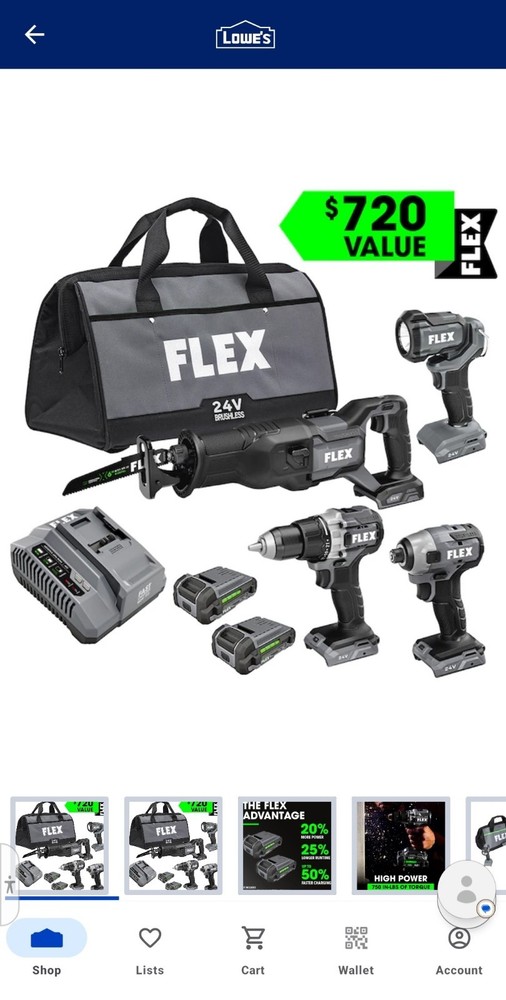 ⭐️NEW⭐️ FLEX 24V Brushless 4-Tool Combo Kit FXM401-2A