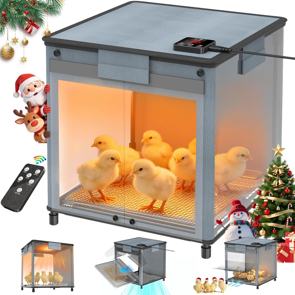 Chicken Brooder Box for Chicks, Revamped Chick Brooder Heater with Adjustable Te