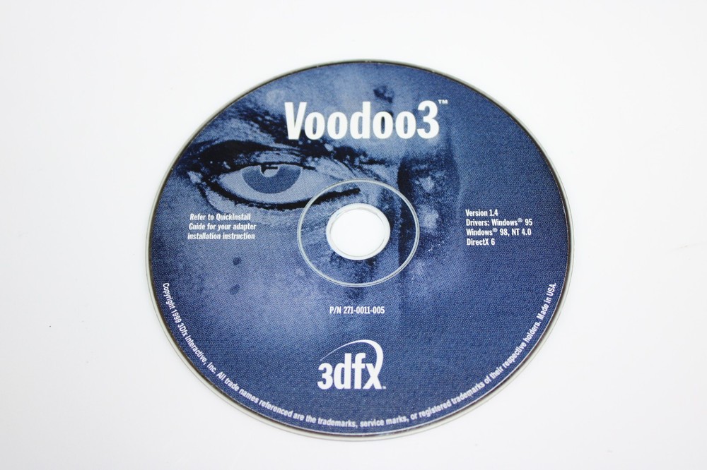 Voodoo 3 3dfx Graphics Drivers Software CD Disc Voodoo3 version 1.4