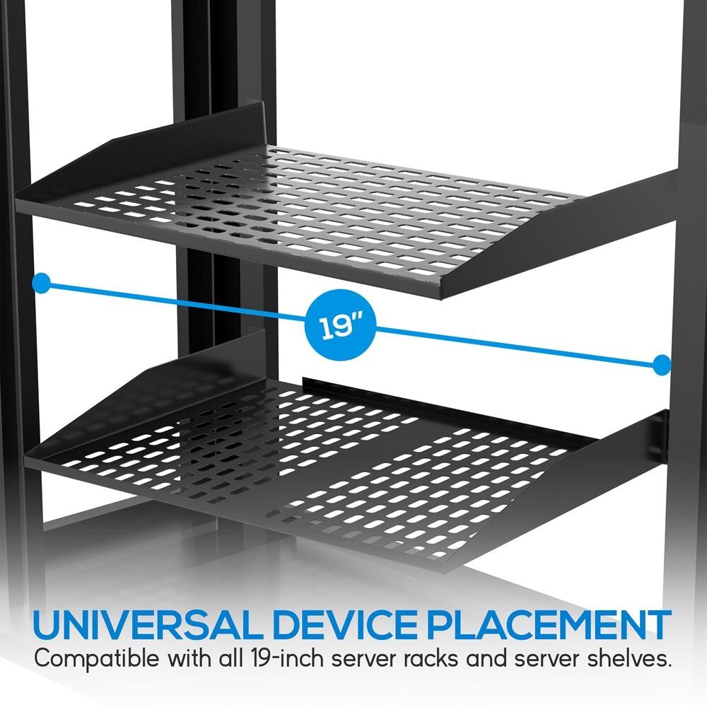 Pyle 1U+2U Server Rack Shelves - Universal Device Server Rack Mounting Tray