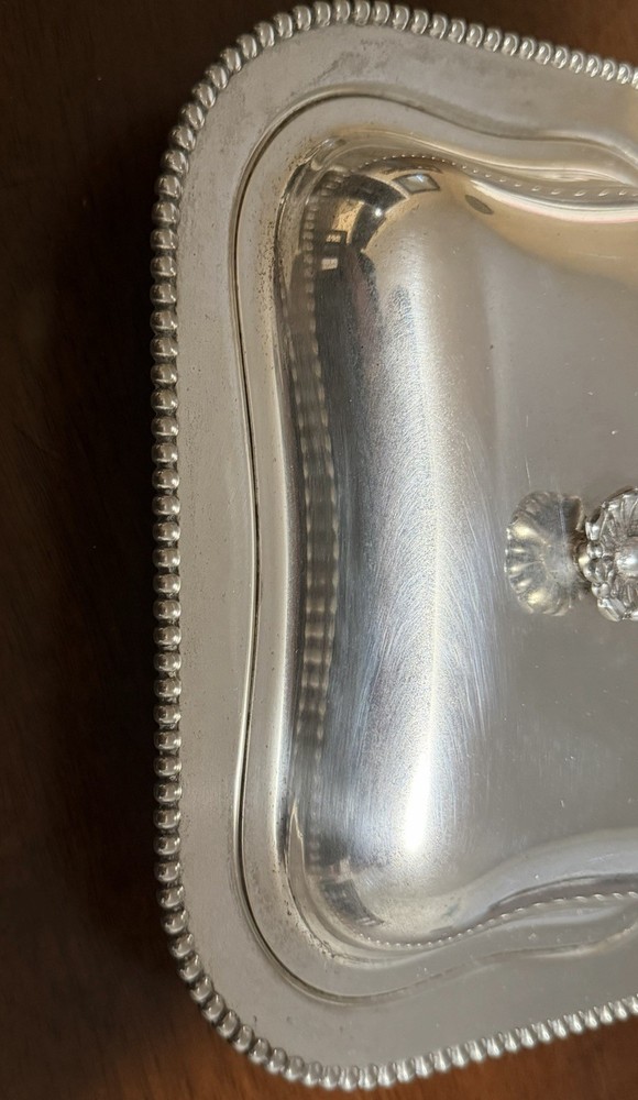 Doubled Vintage Silverplate Lidded Footed Chafing Dish or Server 