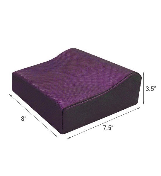 Small Contour Tanning Bed Pillow - Soft Vinyl Headrest with Neck Support- Purple