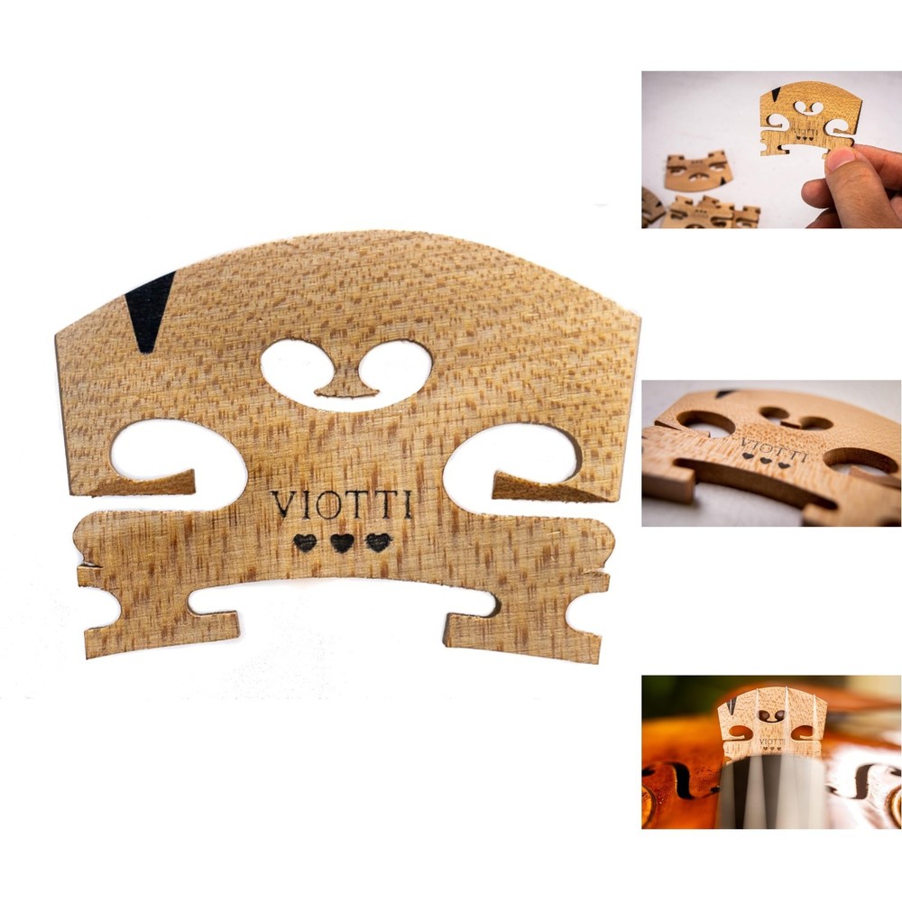 4/4 Full Size Violin Bridge Solid Maple Pre-Cut Pre-Fitted Professional Quality