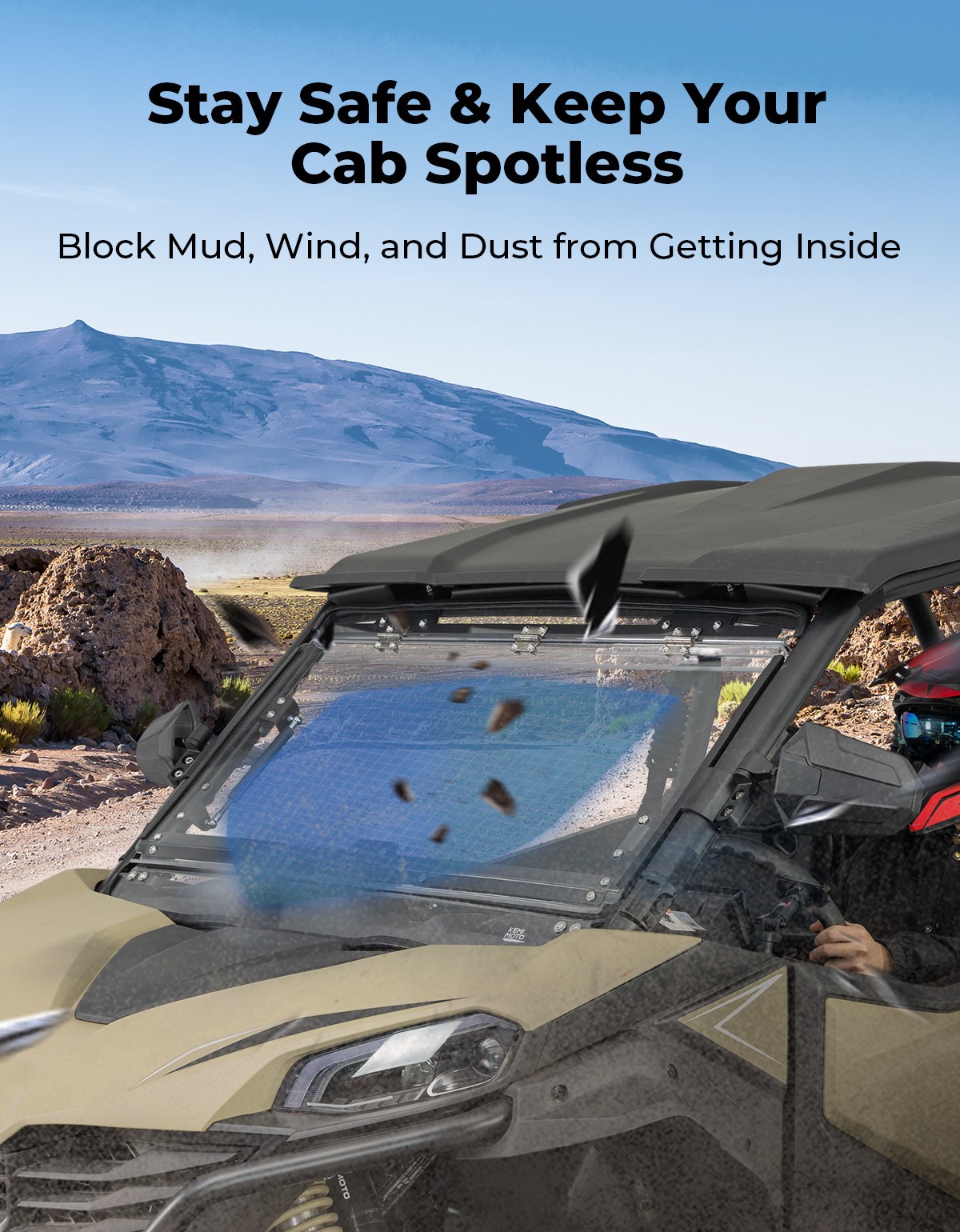 3-IN-1 Flip Windshield for CFMOTO ZForce 950 Sport Trail / 800 Trail 2023-2025