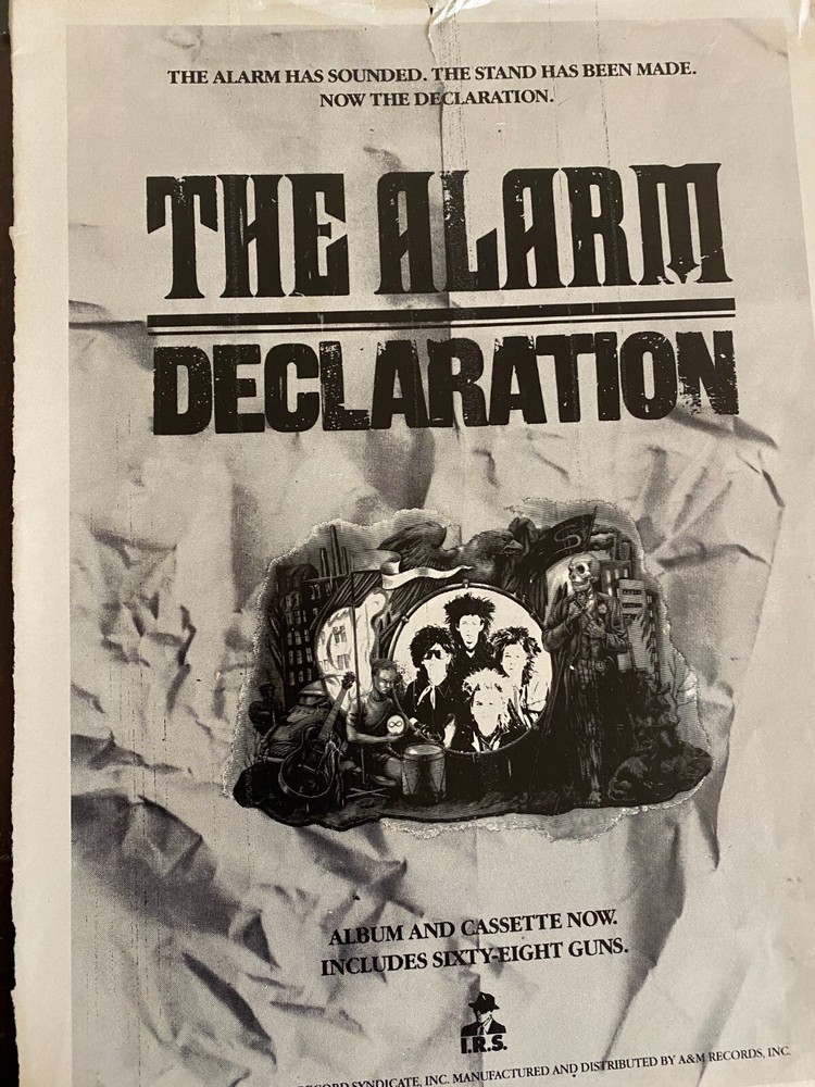 The Alarm, Declaration, Full Page Vintage Promotional Ad
