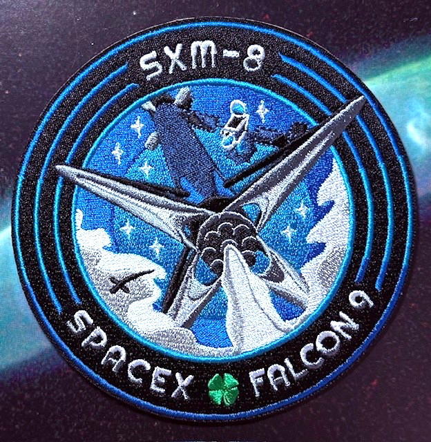 FALCON 9 SXM-8 AUTHENTIC SPACEX EMPLOYEE X MARKED PATCH