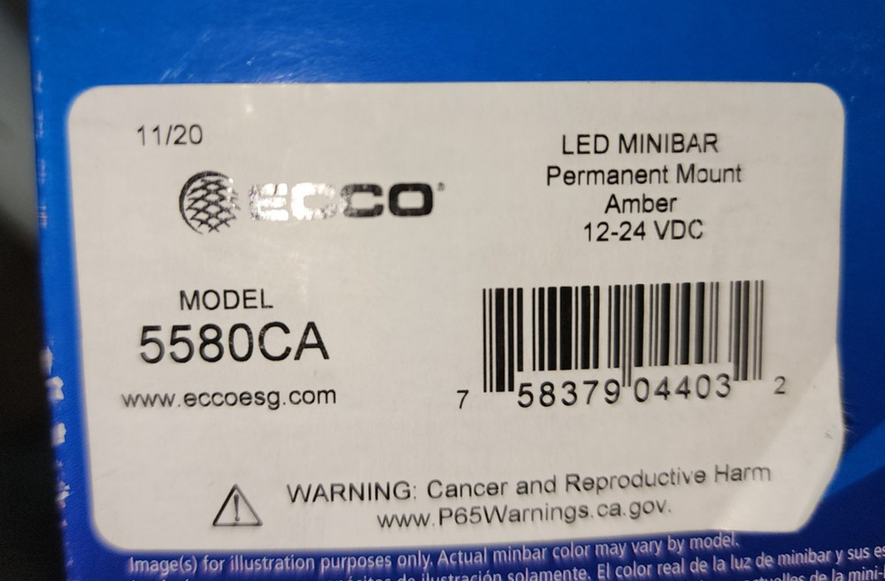 ECCO 5580CA PERMANENT MOUNT LED MINIBAR Amber