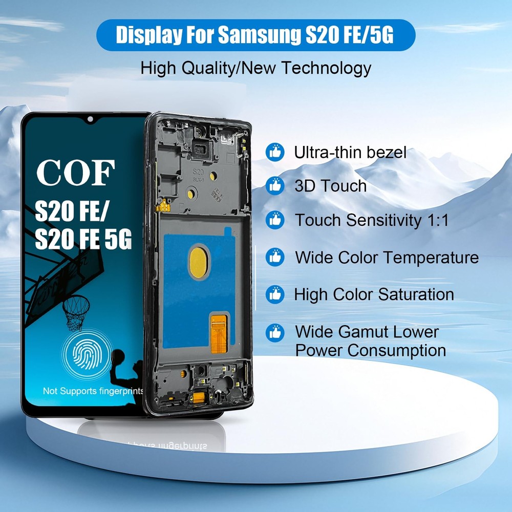 Samsung Galaxy S20 FE FE 5G Screen Replacement Frame LCD Digitizer Touch Assembl