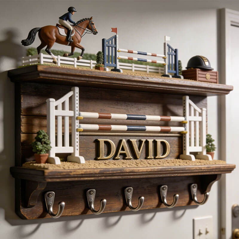 Custom equestrian-themed wall hooks key holder
