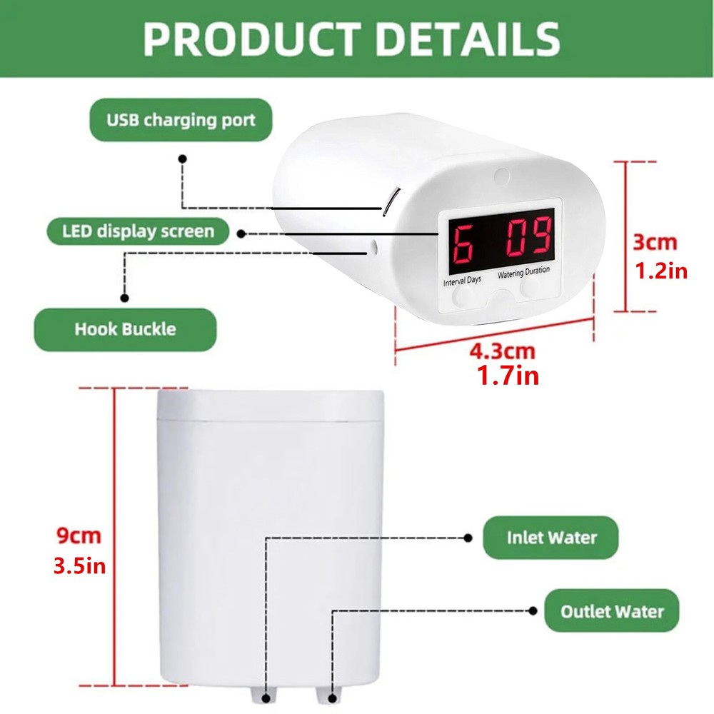 Automatic Plant Waterer for Balcony with Three-Way Head and Multiple Outlets