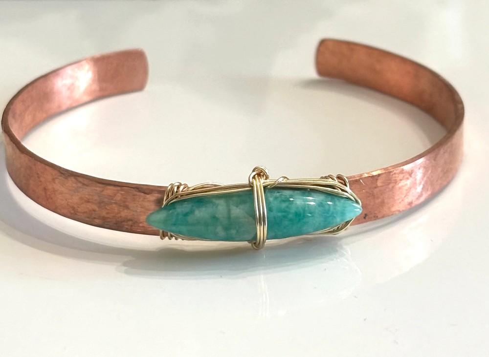 Dainty Amazonite Cuff Bracelet