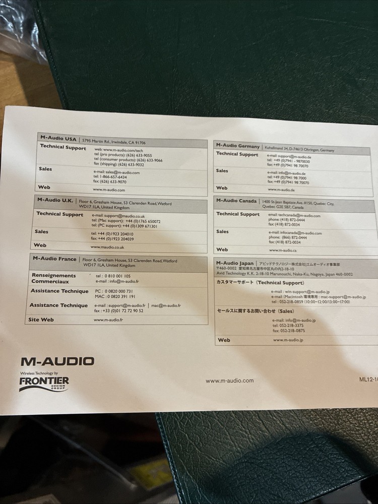 MIDAIR WIRELESS MIDI Transmitter And Receiver