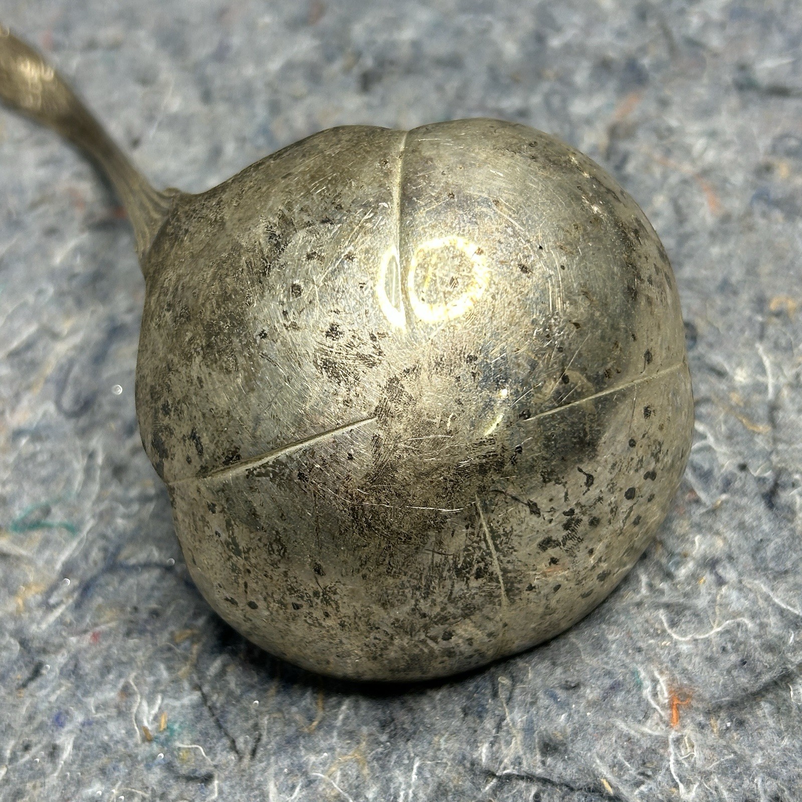 Vintage Ornate Soup Ladle Floral Pattern Silverplate Serving Spoon