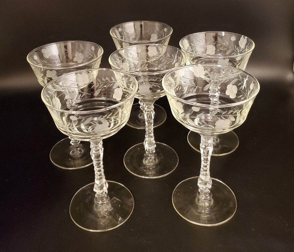 Libby Arctic Rose Champagne stemware