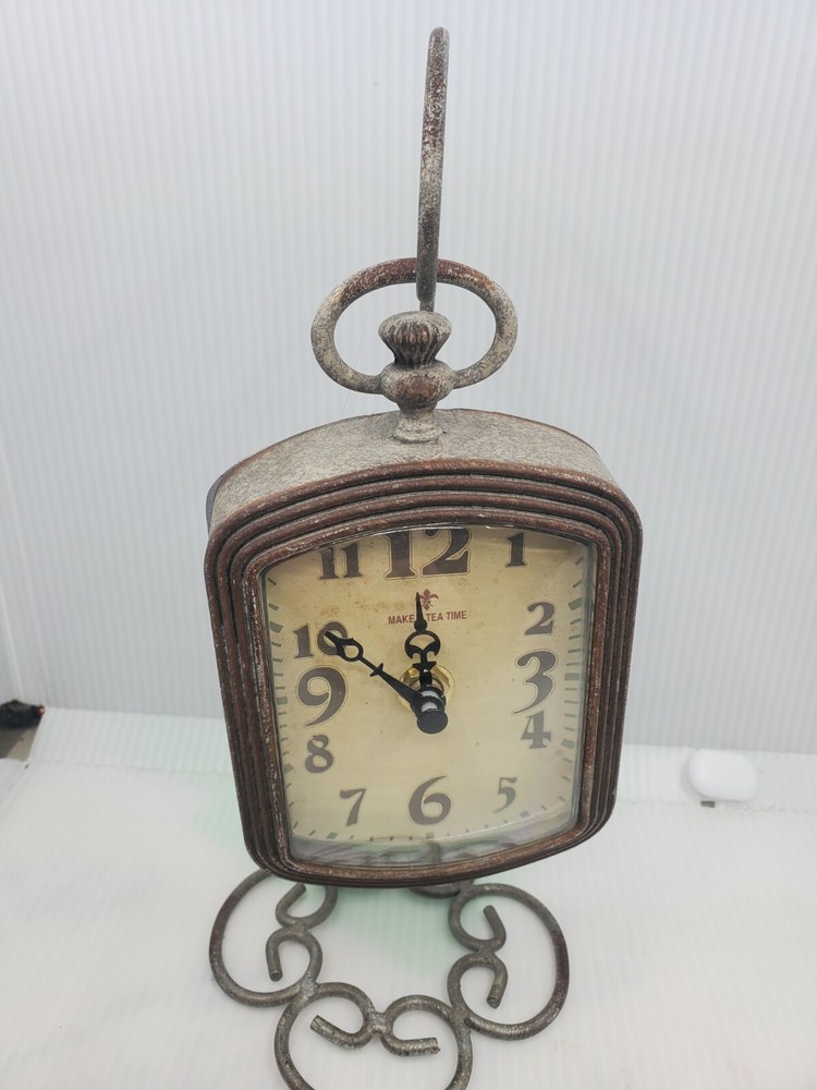Decorative Clock on Stand, Vintage Inspired Vanity Clock, Pendant Clock with St