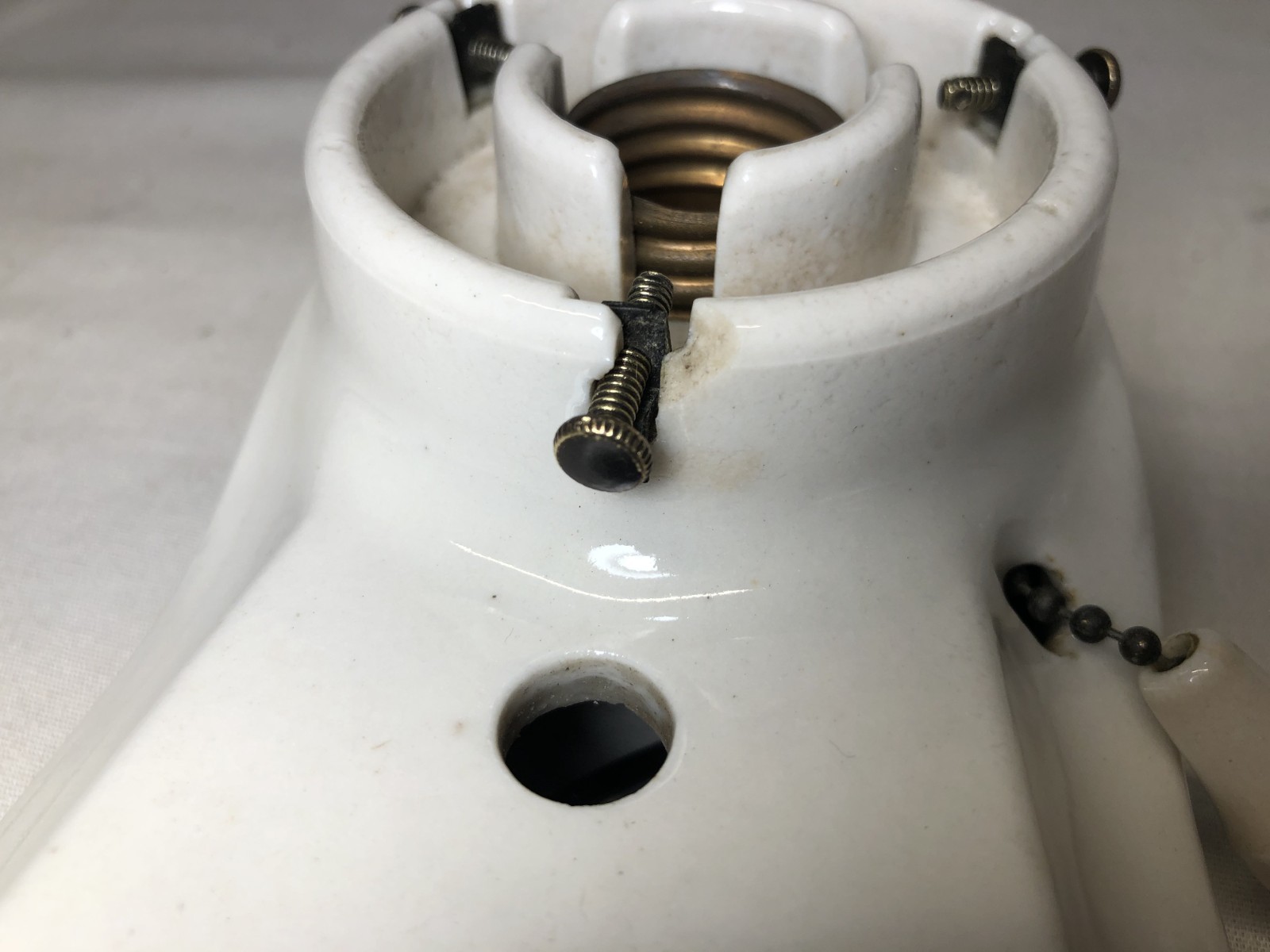 Antique Porcelain Wall Sconce Pair Vtg Light Fixture Ceramic Bath Art USA #L24