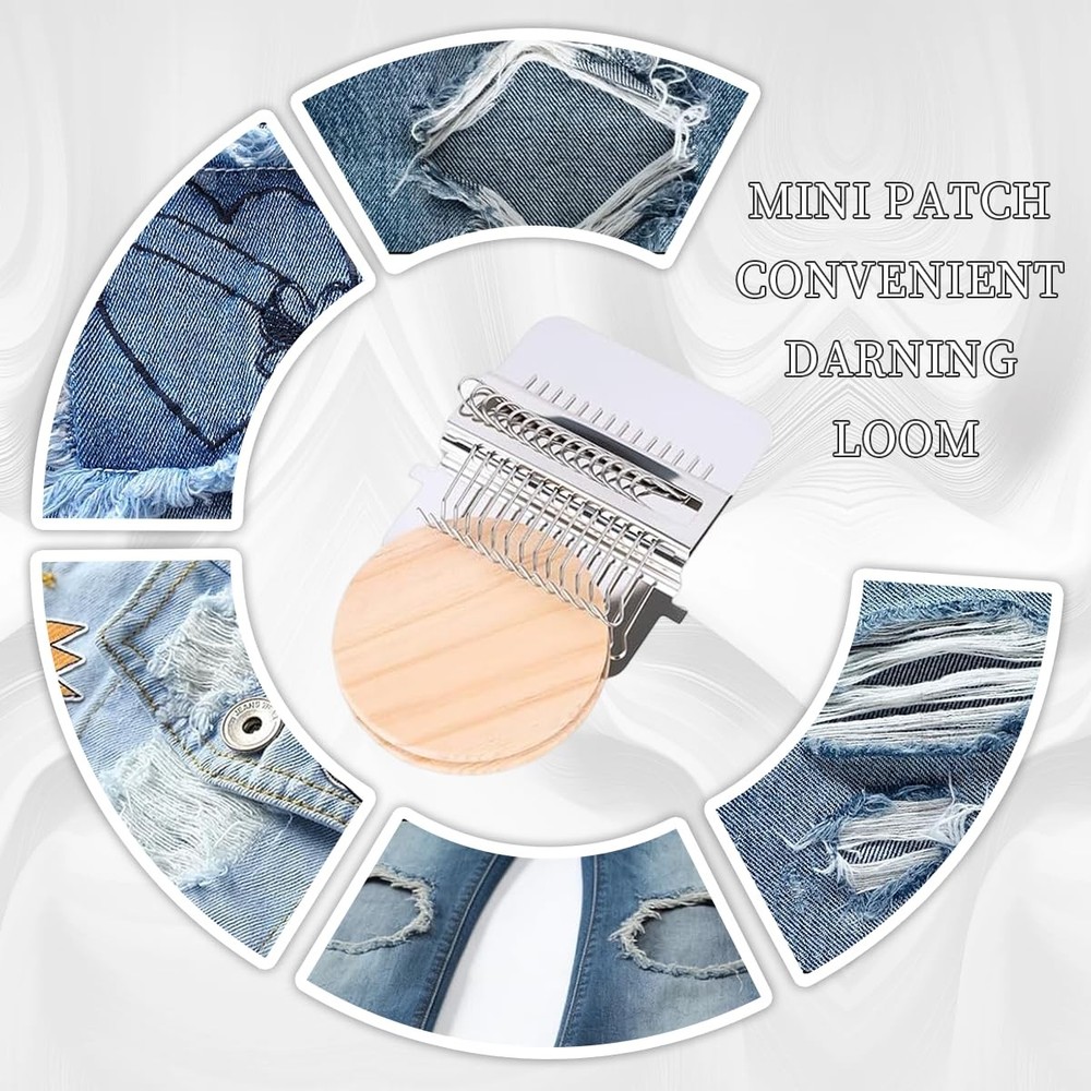 Knitting Patch Kit Darning Loom Repair Tool for Jeans Socks Clothes DIY Beginner