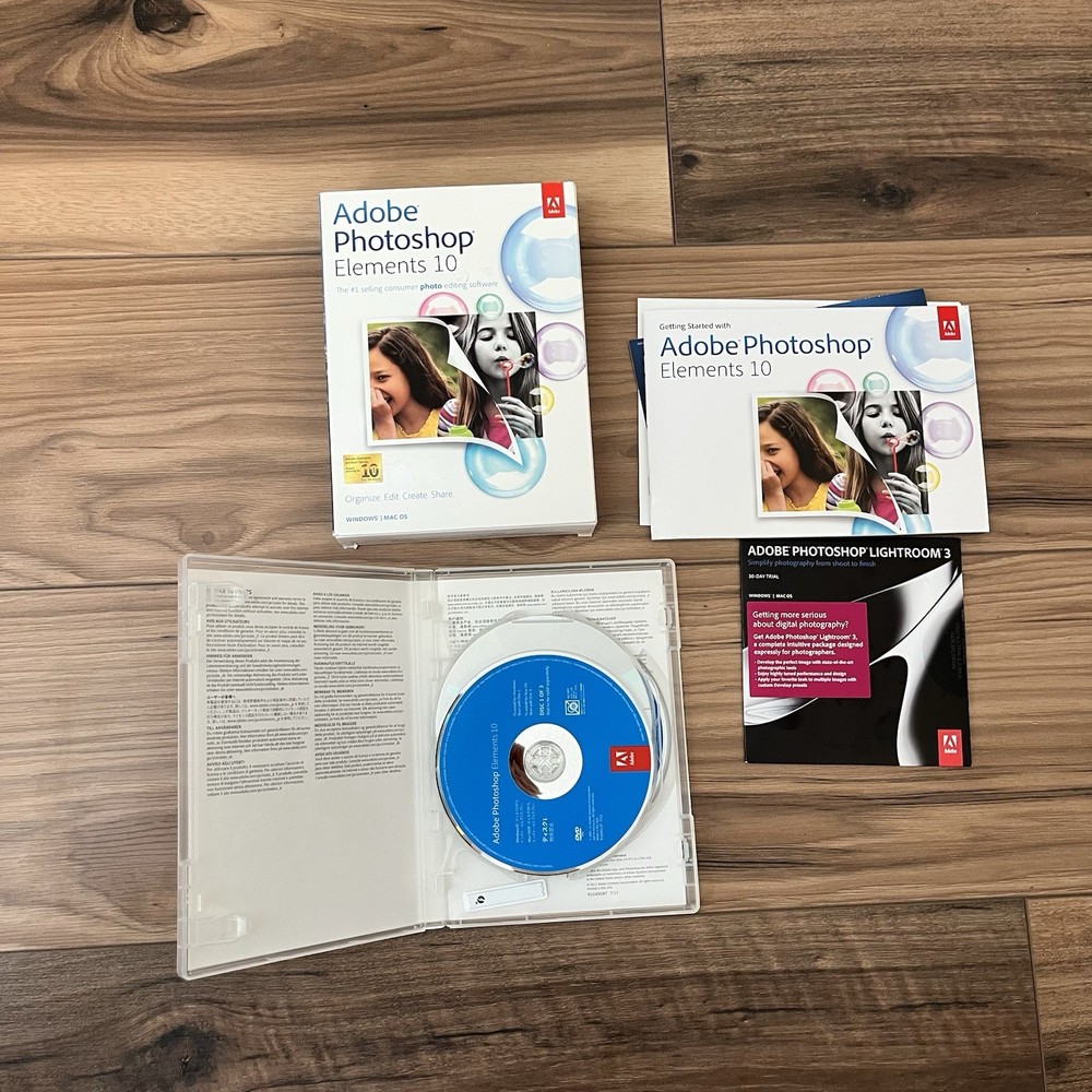 ✨Adobe Photoshop Elements 10 Software Discs for PC Mac w/ Serial Number✨
