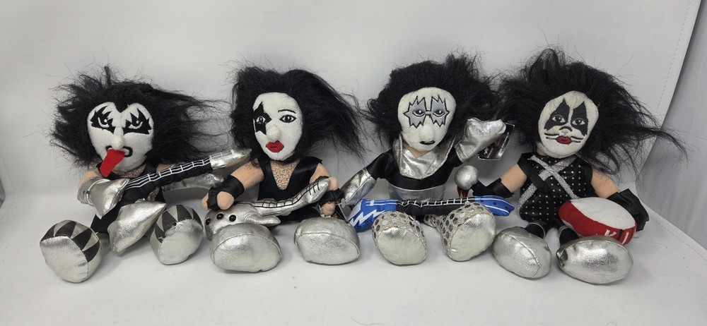 KISS Plush Doll Figure Complete Set -  Bean Bag Highlight 1998 Vintage w/ Tags