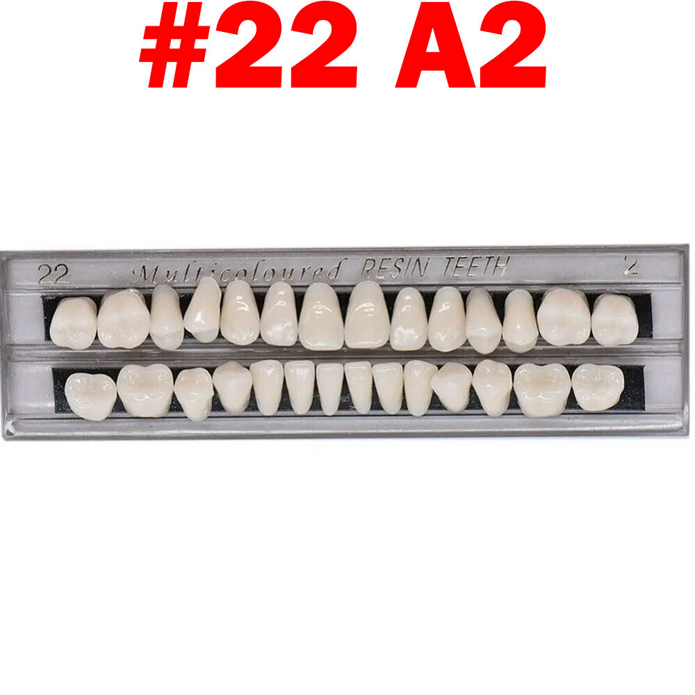 Dental Acrylic Resin Denture Shade A2 A3 Upper Lower Full Set False Teeth