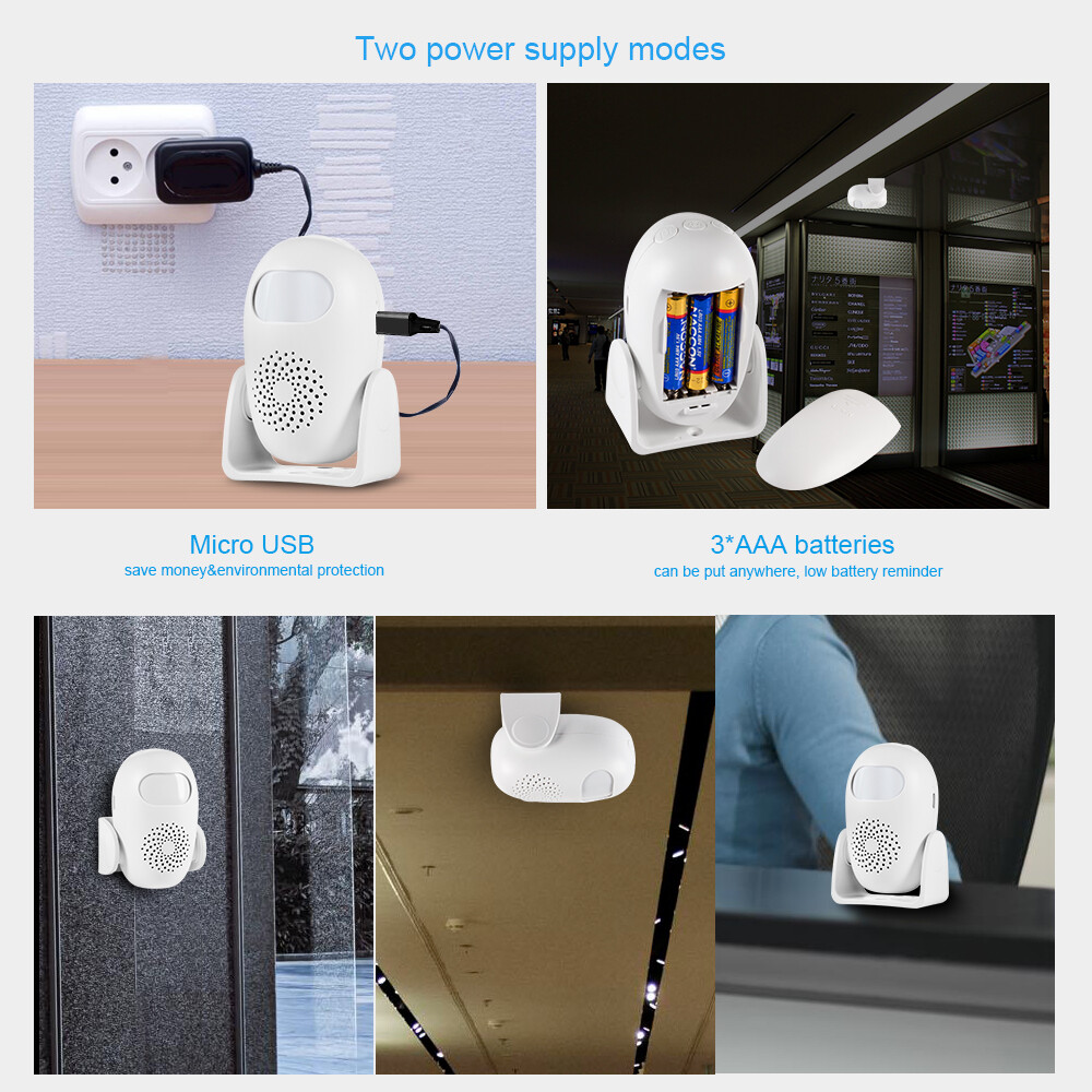 Wireless Motion Sensor System Driveway Garage PIR Alarm Alert Security Indoor US