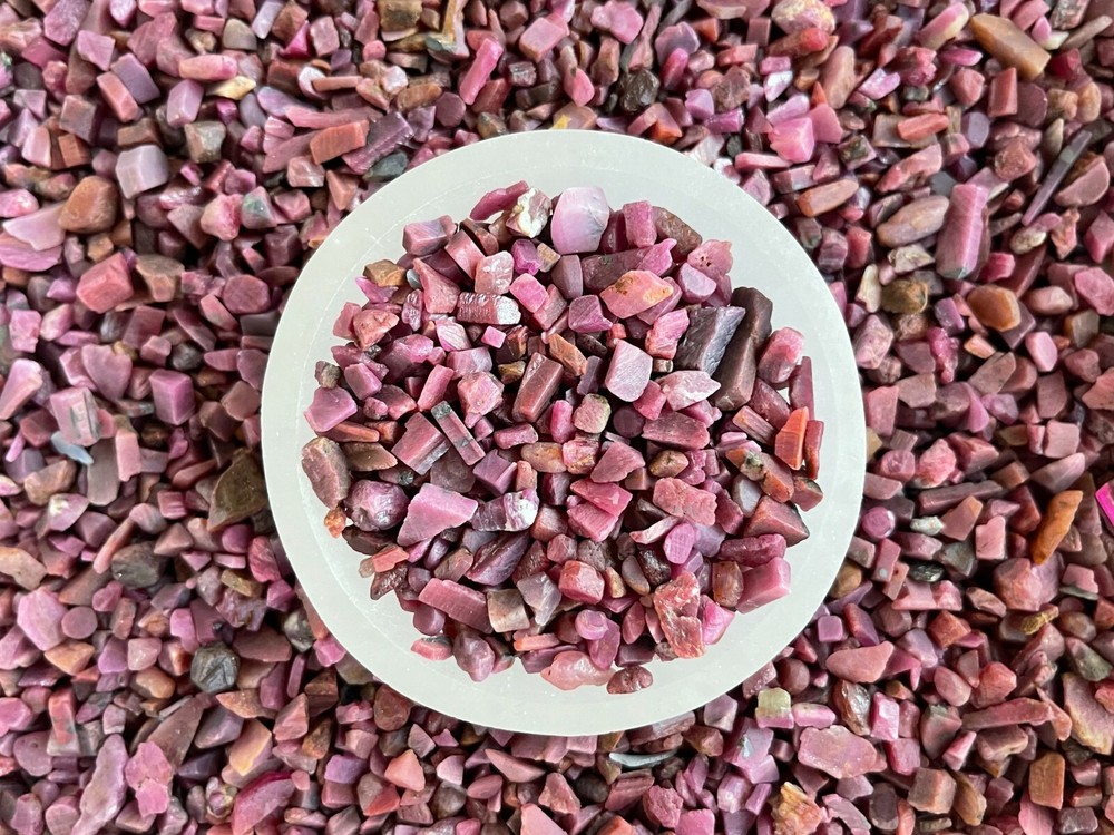 Ruby Semi Tumbled Gemstone Mini Chips 3 - 10 mm, Wholesale Bulk Lot