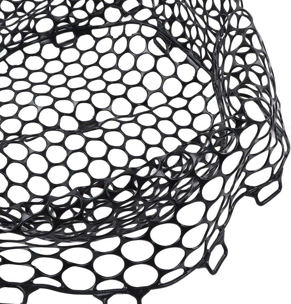 Fishing Net, 14.9in x 12.6in Black Rubber Replacement Fish Nets, Deepened Sof...