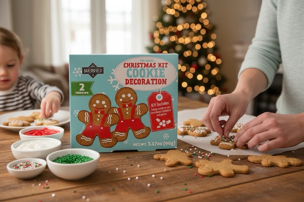 Gingerbread Cookie Decorating Kits, 2 Boxes (4 Cookies), New