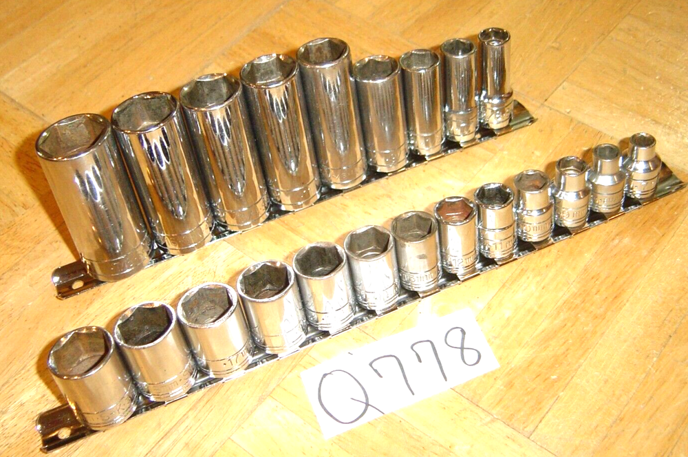 S-K TOOLS 22 PIECE 3/8 DRIVE DEEP SAE. & SHORT METRIC SOCKET SETS