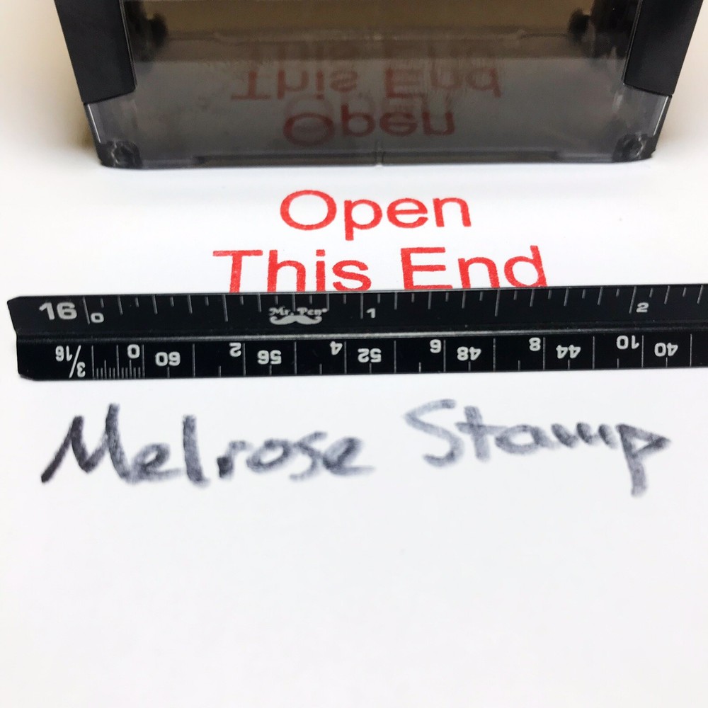 Open This End Rubber Stamp Red Ink Self Inking Ideal 4913